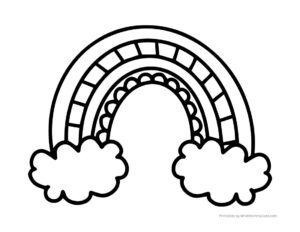 Beautiful Rainbow Coloring Page with Clouds {Free to Print!} - Crafty ...